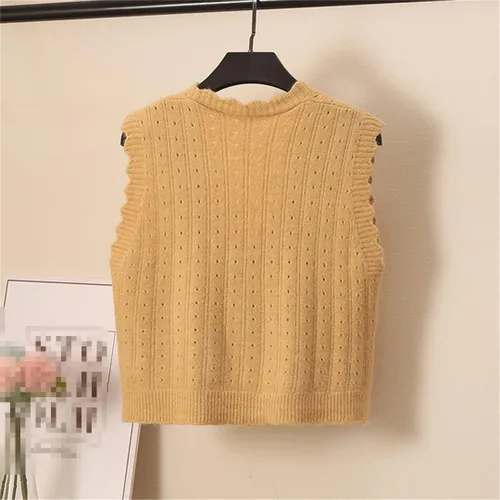 Vista 5 de Chalecos de punto con cuello en V para mujer