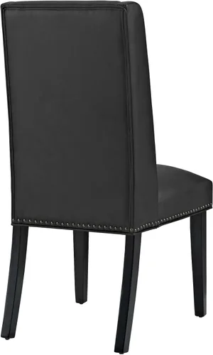 Vista 4 de Modway MO- Baron - Silla de comedor moderna con respaldo alto y tapizada de piel sintética, color negro