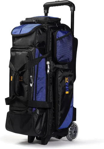 Vista 6 de Rodillo de Bolos para 3 Bolas + 1 Bolsa Adicional para 1 Bola de Color a Juego Azul-negro