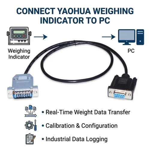 Vista 3 de DB9 hembra a DB15 macho cable serial, cable del puerto COM RS232 del 5.9 ft para los indicadores de pesaje YaoHua a la PC enlace de datos