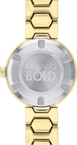 Vista 4 de Movado Reloj para mujer con barra en T y esfera plana de cristal, color dorado (modelo 3600492)