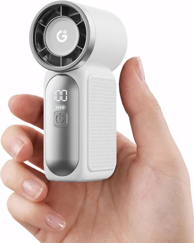 Vista 11 de Gaiatop Mini ventilador portátil de mano, 6 velocidades 16900 RPM, ventilador personal de alta velocidad con pantalla LED, recargable por USB, mini