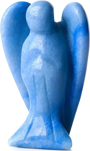 Vista 10 de QINJIEJIE Cristales de Piedra de Sangre Africana Decoración de Ángel Estatua de la Paz Piedra Ángel Guardián Sanador Gemas Talladas a Mano Lindas