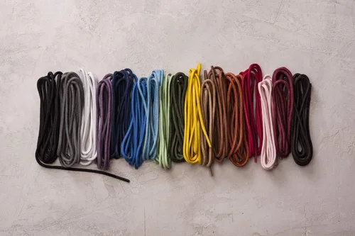 Vista 5 de Benchmark Basics cordones de algodón encerado, redondos, 30, 33 o 36 pulgadas (2 mm de ancho)