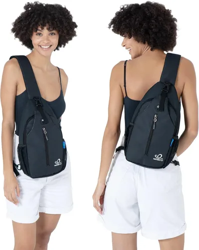 Vista 114 de Waterfly - Mochila cruzada tipo bandolera para viajes y caminatas, bolsa de pecho, Gris, talla única