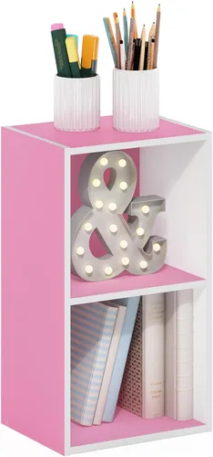 Vista 79 de Furinno PASIR - Estantería de libros de 2 niveles, estantería moderna de 9 x 12 x 21, estanterías abiertas para sala de estar, dormitorio, oficina