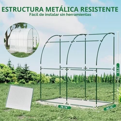 Vista 12 de SPECILITE - Invernadero inclinado para exteriores, de 79 x 40 x 83 pulgadas, color blanco