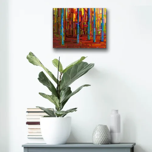 Vista 7 de Epic Art 'Promenade' de Mandy Budan, arte de pared de vidrio acrílico, 16"x12