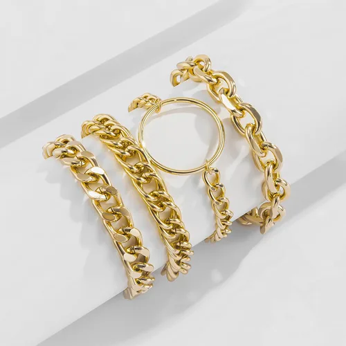 Vista 107 de Long tiantian Pulsera de oro gruesa para mujer, pulseras de oro delicadas, pulseras para mujer, pulseras apilables de eslabones de cadena