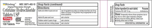 Vista 3 de Rising Pharma - Cetirizina HCL 10 mg - Tabletas anthistamínicas para la alergia estacional- 100 tabletas