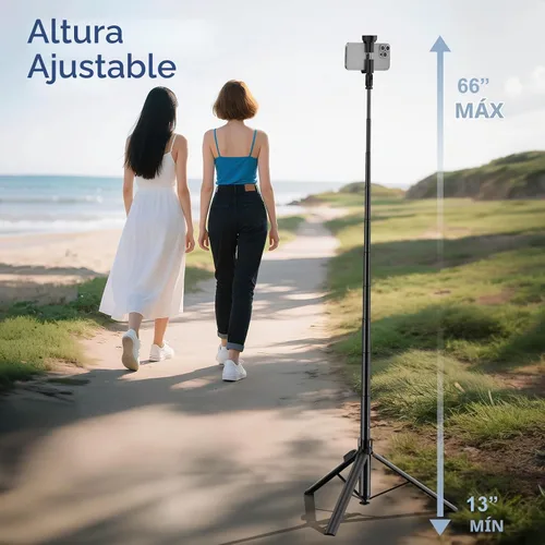 Vista 6 de Trípode de teléfono para iPhone 66" automático pop-up selfie stick