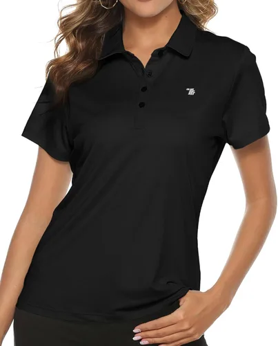Vista 25 de TBMPOY Camisetas polo de golf de manga corta para mujer, ligeras, con absorción de humedad, con cuello, T-shirt de secado rápido de 4 botones