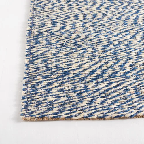 Vista 4 de SAFAVIEH Natural Fiber Collection - Alfombra de pasillo de 2 x 6 pies, azul y marfil, yute hecho a mano, ideal para zonas de alto tráfico en sala