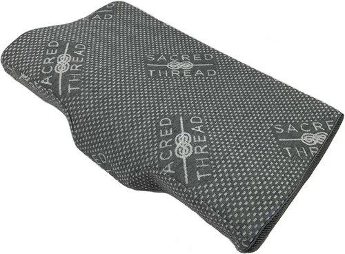 Vista 7 de Sacred Thread Almohada de espuma viscoelástica, espuma viscoelástica adaptativa para aliviar la presión, almohada ortopédica con funda