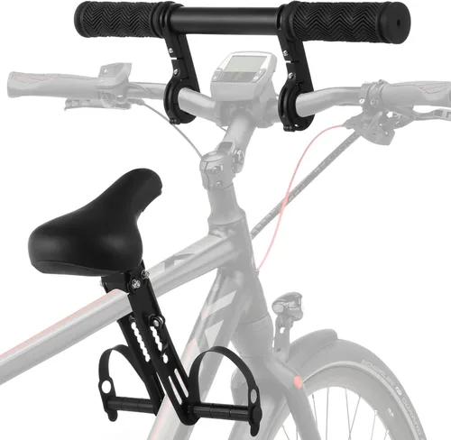 Vista 2 de Lnrueg Asiento de bicicleta para niños para bicicleta de adulto, asiento de bicicleta para niños con manillar y pedales de pie, asiento de bicicleta