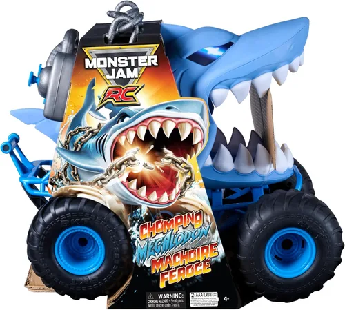 Vista 9 de Monster Jam Chomping Megalodon RC Toy Monster Truck, 1:15 Scale