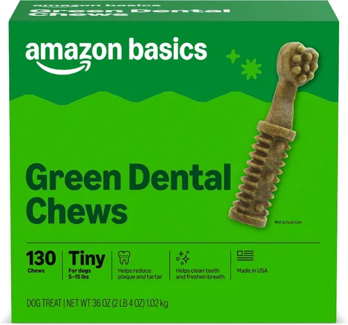 Vista 12 de Marca Amazon – Wag Golosinas Dentales para Perros para ayudar a limpiar los dientes y refrescar el aliento, pequeñas, sin sabor, 2.25 libras, 60