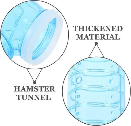 Vista 2 de UKCOCO Juego de tubos para hámster, túnel transparente para bricolaje, conector de ejercicio curvado, accesorios de jaula para hámster pequeños