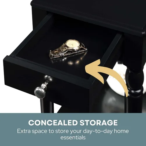 Vista 4 de Convenience Concepts French Country No Tools - Mesa de silla, color negro
