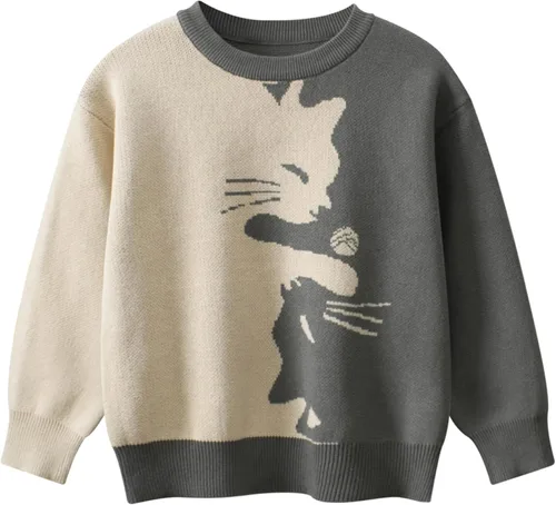 Vista 15 de Suéter de punto para bebé niño pequeño, sudadera de algodón con dibujos animados