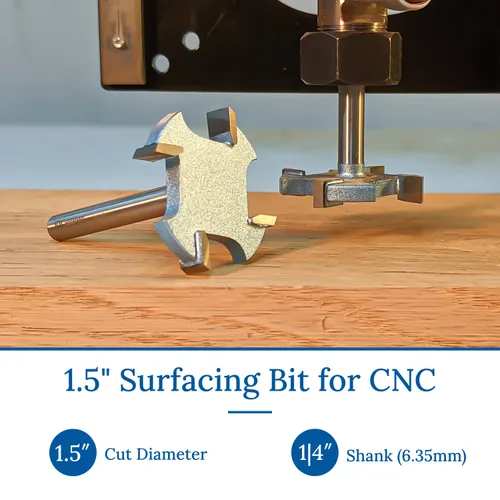 Vista 4 de Broca de enrutador CNC de superficie de 1.5 pulgadas para tablero de alerón, aplanamiento de losa, superficie de madera, tablero de basura