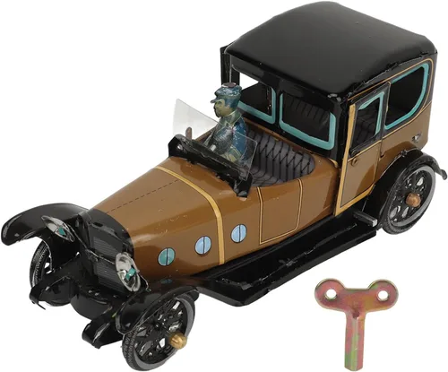 Vista 6 de Juguete de coche vintage de relojería, juguete de coche hecho a mano de hojalata, juguete retro para coleccionar, regalo, fiesta, cumpleaños, #111