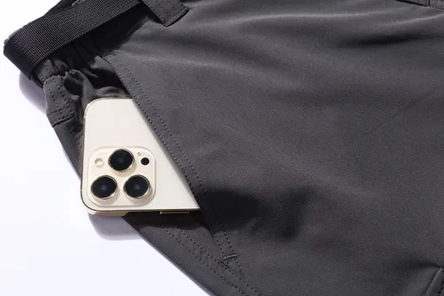 Vista 5 de MOERDENG Pantalones de senderismo ligeros para hombre con cinturón, impermeables, de secado rápido, pantalones tácticos elásticos