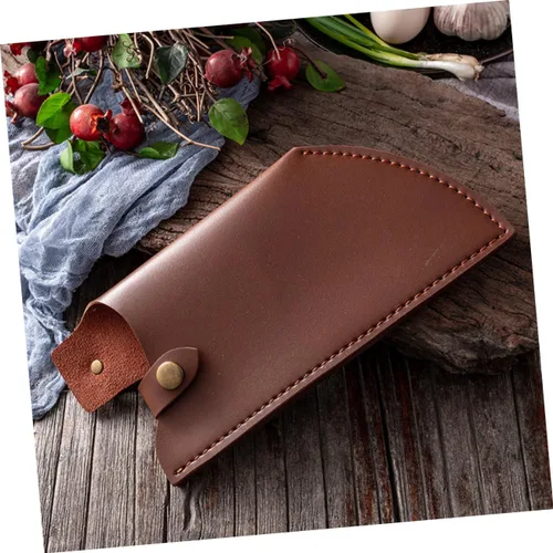 Vista 2 de Mobestech Funda protectora de cuero artificial para cuchillos de cocina, cubierta compacta para cuchillos de almacenamiento de chef, viajes, 9.76 x