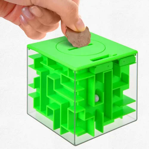 Vista 3 de Patelai Caja de regalo con rompecabezas de laberinto para dinero de 2 piezas, 7.7 cm Caja de regalo con rompecabezas de laberinto para dinero