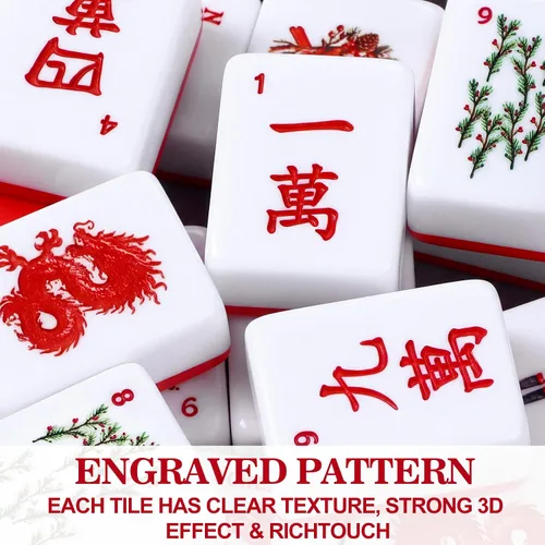 Vista 3 de Soulchen Red Green Plaid American Mahjong Tiles Accessory