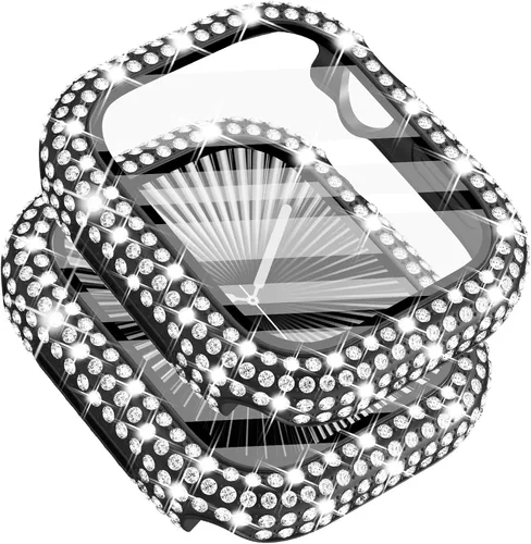 Vista 25 de Surace - Carcasa de 1.49 pulgadas compatible con Apple Watch con protector de pantalla, caja protectora general con diseño de diamantes brillantes