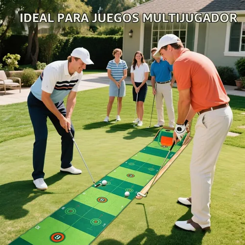 Vista 6 de Wekin Indoor Putting Green with Auto Ball Return,11 Foot Golf Putting Mat