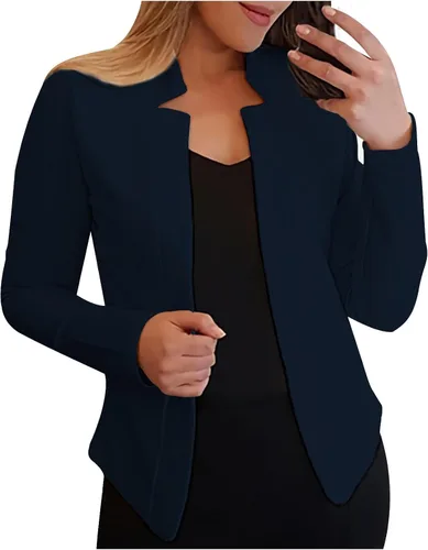 Vista 12 de Chaquetas tipo blazer para mujer, chaqueta de cárdigan de moda con frente abierto, chaqueta casual de manga larga para el trabajo y la oficina