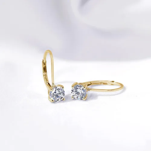 Vista 3 de Tienda Collection Platinum-Plated Sterling Silver Infinite Elements Zirconia Leverback Earrings