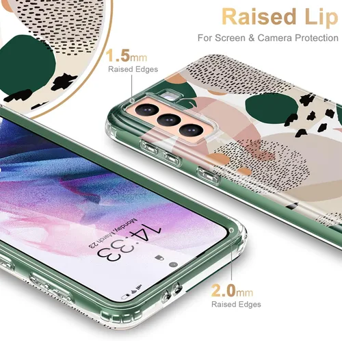 Vista 4 de ESDOT - Funda protectora para celular Samsung Galaxy S21, de grado militar, resiste caídas de 21 pies (probado), con diseños modernos, para niñas