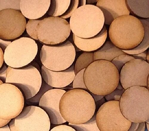 Vista 2 de Bases redondas de 0.591 in x50 MDF de madera corte láser envío rápido vendedor de EE. UU