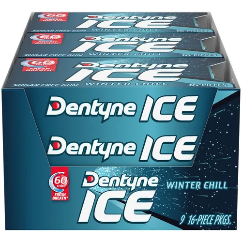 Vista 22 de Dentyne Ice Arctic Chill - Goma de mascar sin azúcar, 9 paquetes de 16 piezas (144 piezas en total) Goma de mascar, perfecta para un aliento