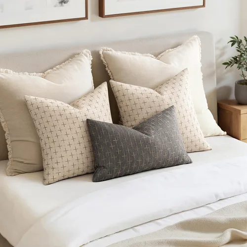 Vista 184 de MIULEE - Juego de 2 fundas de almohada decorativas de lino de arpillera navideñas, modernas, estilo campestre, rústicas, tejidas, con textura