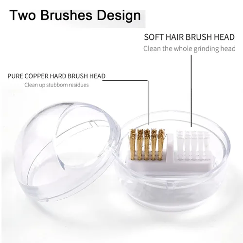 Vista 2 de LXIANGN Brocas de uñas con cubierta transparente, alambre de nailon y alambre de acero para limpiar brocas de carburo/cerámica, diseño
