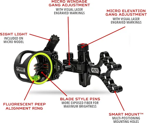 Vista 2 de CBE Tactic Micro Bow Sight, negro, 5 pines