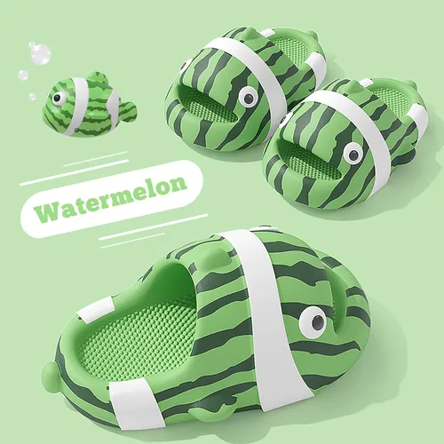 Vista 2 de Jerzmy Cute Clown Fish Cloud Slides for Boy Girl Kids Toddler, Soft Novelty Funny Animals House Slippers Non-Slip Beach Shoes for Indoor Outdoor
