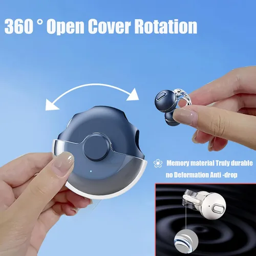 Vista 5 de Auriculares de oído abierto, auriculares inalámbricos Bluetooth con clip para la oreja, auriculares bluetooth ligeros para correr con micrófono IPX5