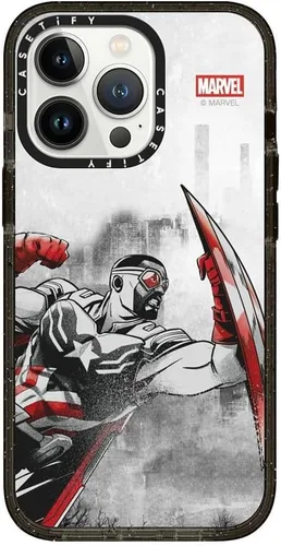 Vista 101 de CASETiFY Funda para iPhone Air, compatible con MagSafe Marvel VS CoLab Protección contra caídas de grado militar 4x de 8.2 pies Funda Capitán