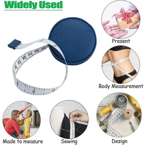 Vista 6 de Paquete de 3 cintas métricas 9.8 ft/120 para el cuerpo de tela, cinta métrica de tela, sastres, cinta métrica de costura médica, cinta retráctil