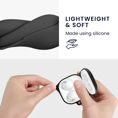 Vista 6 de kwmobile - Funda de silicona para Samsung Galaxy Buds 2 Pro/Buds 2 / Buds Live - Funda de silicona para carga de auriculares, soporte protector