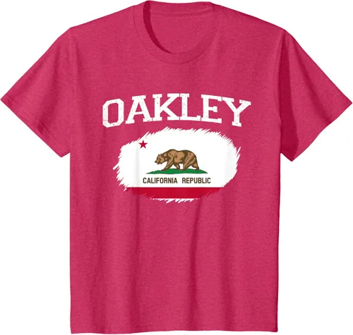 Vista 50 de OAKLEY CA CALIFORNIA Flag Vintage USA Sports Hombre Mujer Camiseta, Negro