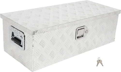 Vista 28 de SCITOO - Caja de herramientas de aluminio de 18 pulgadas de plata resistente para cama de camión, caja de herramientas para remolque de RV