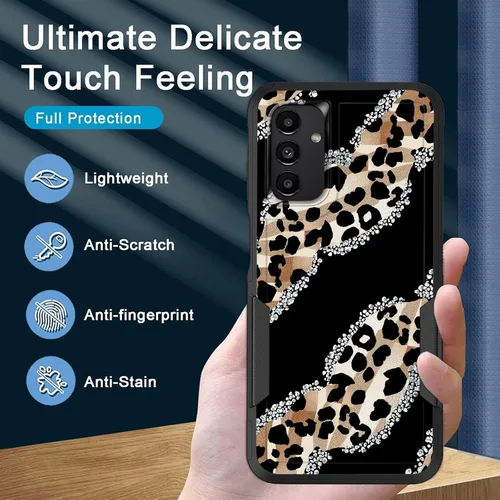 Vista 301 de Funda para Galaxy A14 5G, resistente de doble capa híbrida de policarbonato duro, goma suave, a prueba de golpes, funda protectora resistente