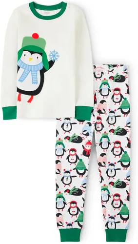 Vista 4 de Gymboree Conjunto de pijama unisex de algodón de Navidad de 2 piezas, niño grande, niño pequeño, gimnasio para bebé