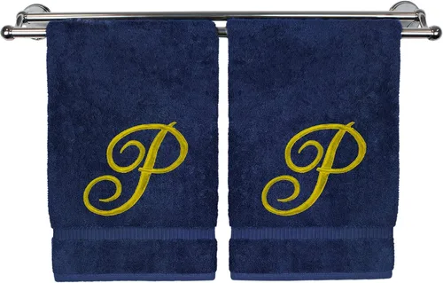 Vista 13 de Toalla de mano con monograma, regalo personalizado, 16 x 30 pulgadas, extra absorbente, 100% algodón turco, acabado de rizo suave, para baño, cocina